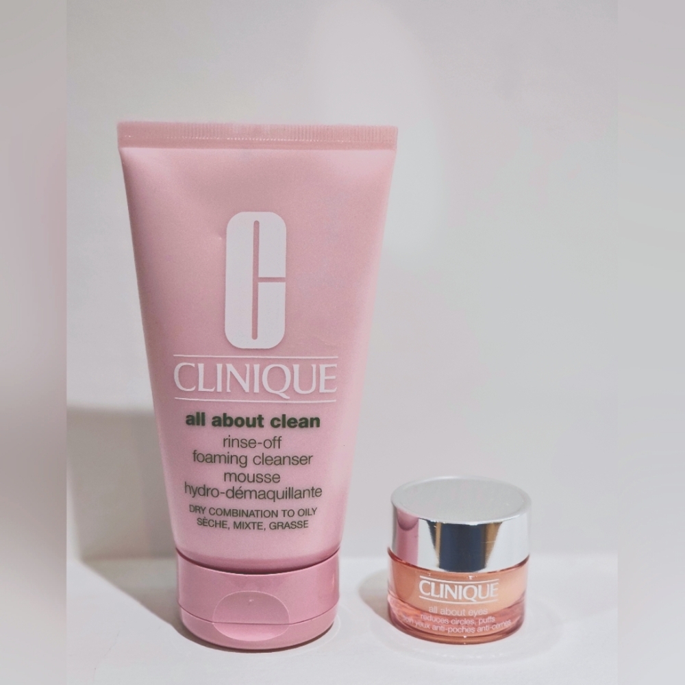 CLINIQUE ALL ABOUT CLEAN & CLINIQUE ALL ABOUT EYES (2PC SET) FULL SIZE